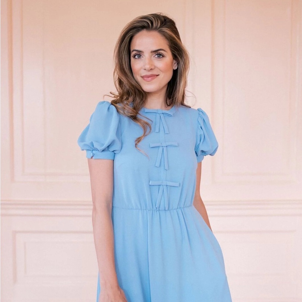 Gal Meets Glam Ellie Dress Bow Puff Sleeve
